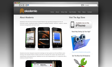 Akademia App Website Screenshot
