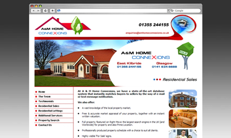 AM Home Connexions Website Screenshot