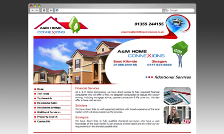 AM Home Connexions Website Screenshot