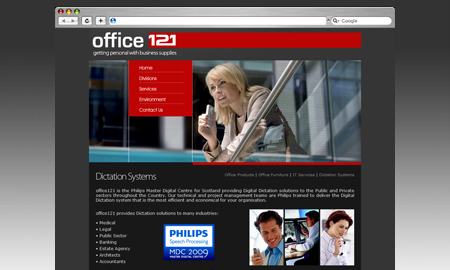 Office 121 Website Screenshot