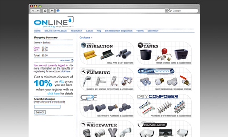 Online Plumbing Supplies Website Screenshot